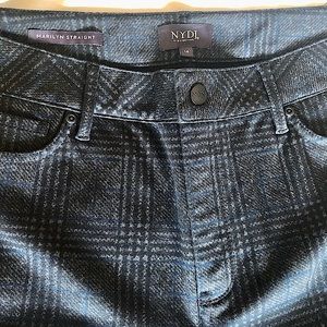 NYDJ size 14 gray plaid straight leg pants
